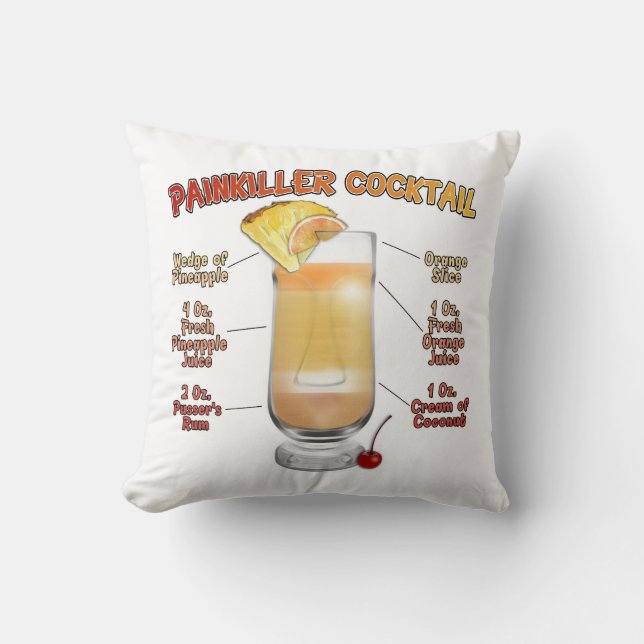 Coussin PEINKILLER Cocktail Recette Art   (Recto)
