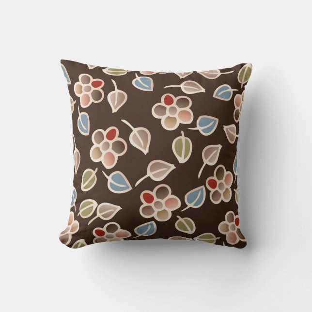coussin peint à la main de fleur d'aquarelle (Recto)