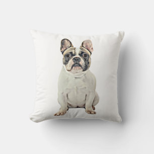 Coussin Peinture à l'aquarelle de Bouledogue Français