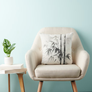 Coussin Peinture à l'encre Bambou