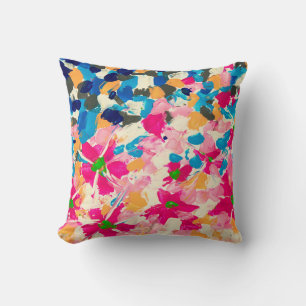 Coussin Peinture à l'huile abstraite sur toile. Voie mult
