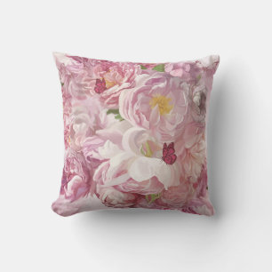Coussin Peinture à l'huile de fleurs roses : Delicate