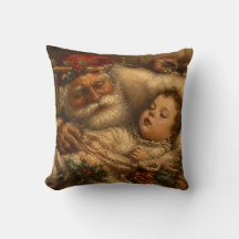 Peinture à l'huile de Noël vintage de Santa au cou