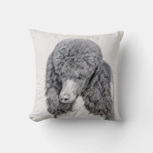 Coussin Peinture à paille noire standard - Art du chien