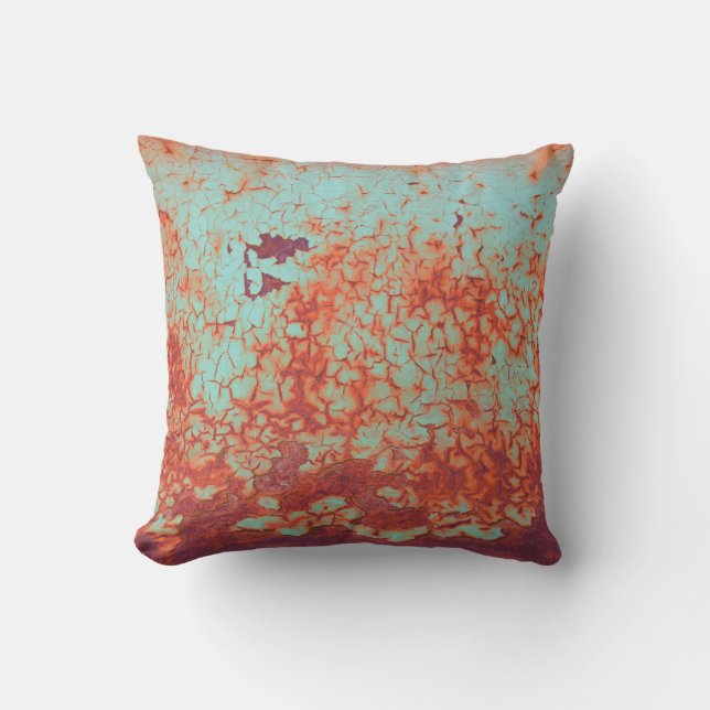 Coussin Peinture à peinture à rouille fissurée (Recto)