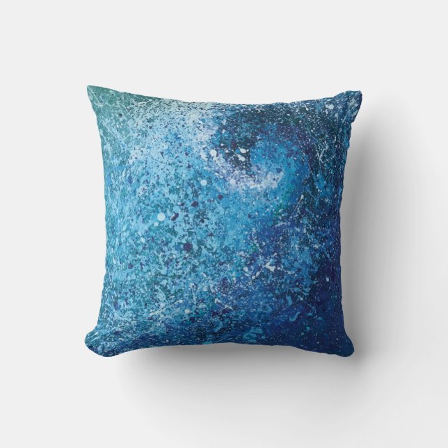 Coussin Peinture abstraite de beaux-arts de vague de plage (Recto)
