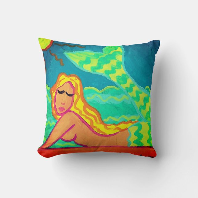 Coussin Peinture Abstraite de sirène (Recto)