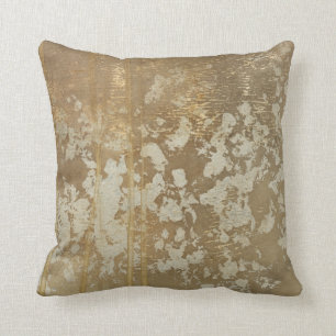 Coussin Peinture abstraite d'or avec les taches argentées
