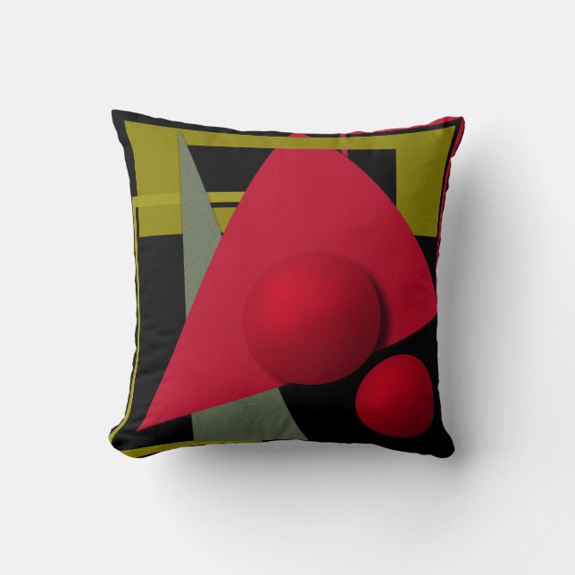 Coussin Peinture Abstraite, formes géométriques (Recto)
