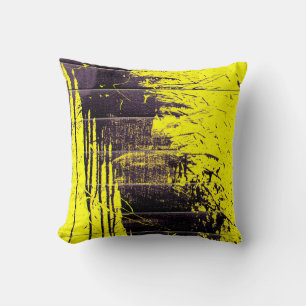 Coussin Peinture abstraite noire goutte sur un oeil brilla