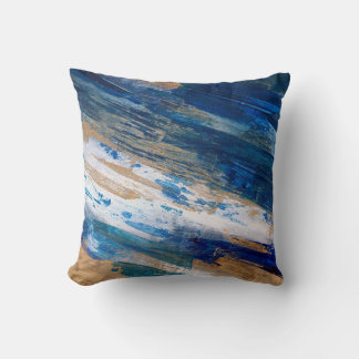 Coussin Peinture acrylique. OEuvre peinte à la main tendan