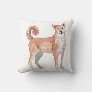 Coussin Peinture artistique aquarelle de chien Akita