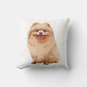 Coussin Peinture artistique aquarelle de Pomeranian