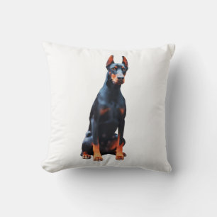 Coussin Peinture artistique aquarelle Doberman