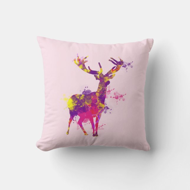 Coussin Peinture artistique Splatter Cerf (Recto)