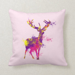 Coussin Peinture artistique Splatter Cerf