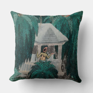 Coussin Peinture balinaise exotique avec des palmiers