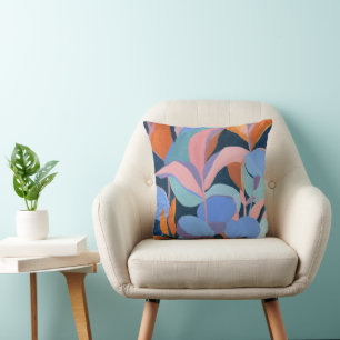 Coussin Peinture botanique abstraite, œuvre d'art original