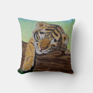 Coussin Peinture Cute Sleeping Tiger Cub