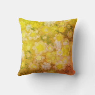 Coussin Peinture d'aquarelle Abstraite de fleurs rétro