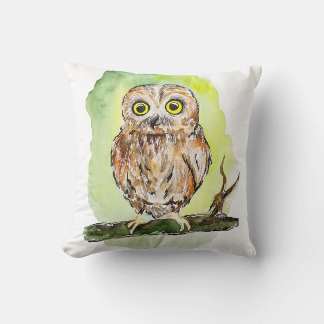 Coussin Peinture d'aquarelle de choux de bois mou (Recto)