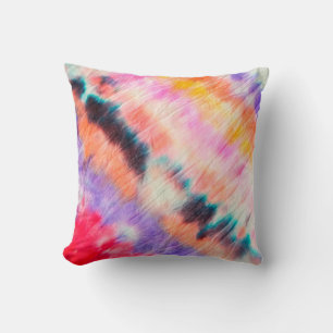 Coussin Peinture D'Art Bleu Sale. Tie Teinture Texture. Vi