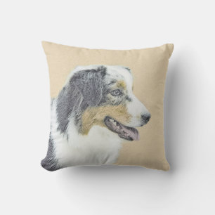 Coussin Peinture de berger australien - Art original de ch