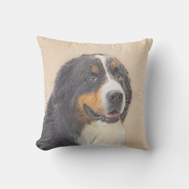 Coussin Peinture de chien de montagne bernoise - Art origi (Recto)