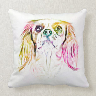 Coussin Peinture de chien espagnol du roi Charles Cavalier