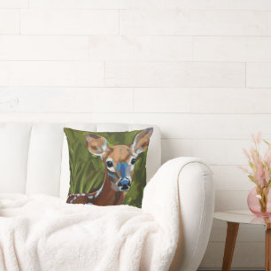 Coussin Peinture de Faon - Cadeau pour Amateur d'Animaux