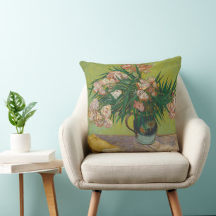 Coussin Peinture de fleur d'oléandre de Vincent Van Gogh