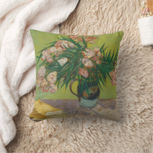 Coussin Peinture de fleur d'oléandre de Vincent Van Gogh
