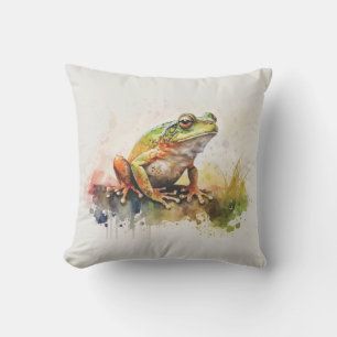 Coussin Peinture de grenouille semi-Abstraite très Cool