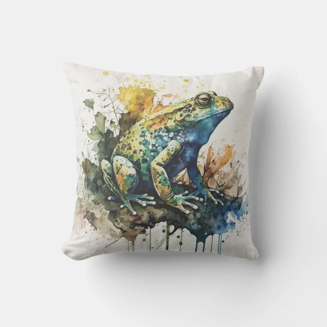 Coussin Peinture de grenouille semi-Abstraite très Cool (Recto)