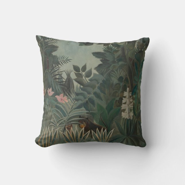 Coussin Peinture de la jungle tropicale artistique (Recto)