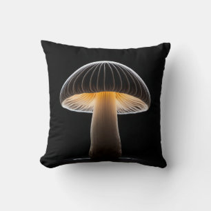 Coussin Peinture de la lumière du champignon : Noir minima