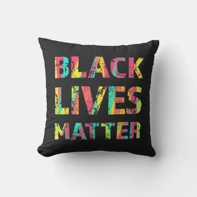 Coussin Peinture de la matière de la vie noire 01 Rappel (Recto)