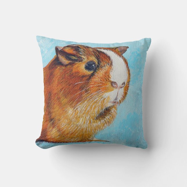 Coussin Peinture de porc de Guinée (Recto)