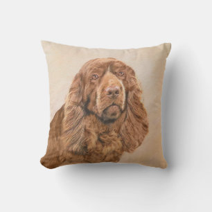 Coussin Peinture de Sussex Spaniel - Jolie œuvre d'art ori