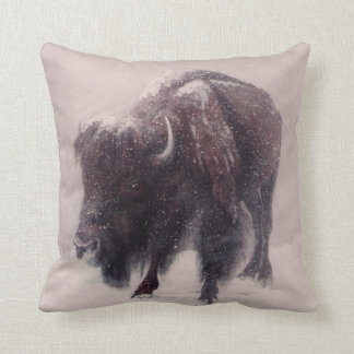 Coussin Peinture de tempête de neige de Buffalo