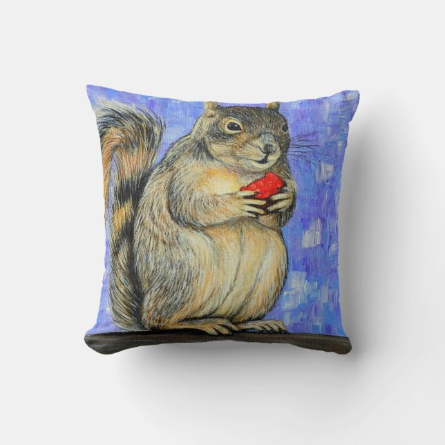 Coussin Peinture d'écureuil (Recto)