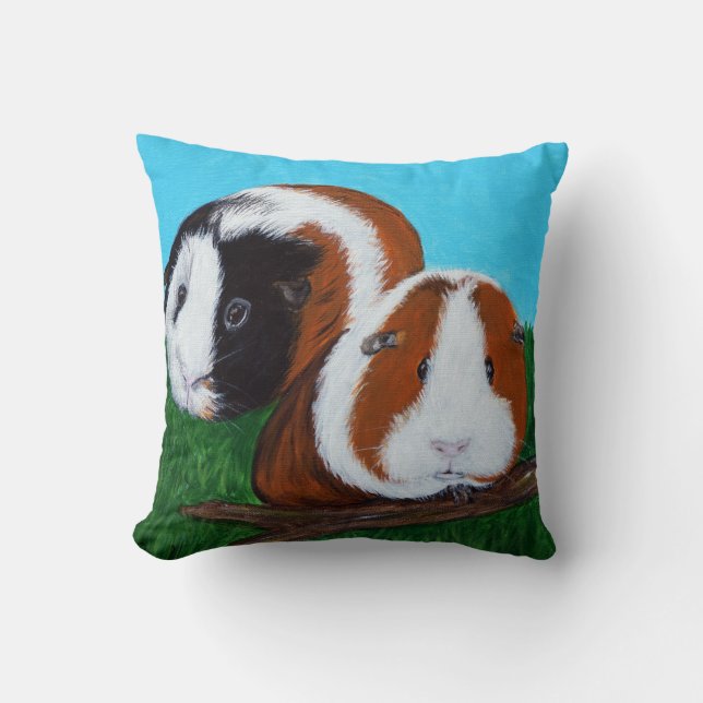 Coussin Peinture des cochons de Guinée (Recto)