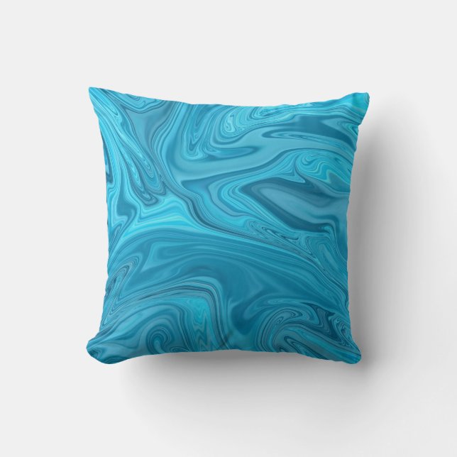 Coussin Peinture des vagues bleues | Meilleure peinture ab (Recto)