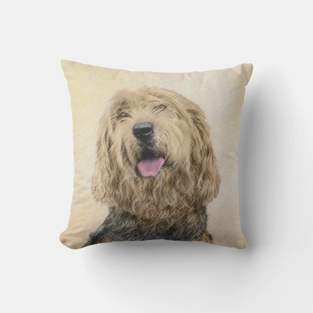 Coussin Peinture d'Otterhound - Joli art original de chien (Recto)