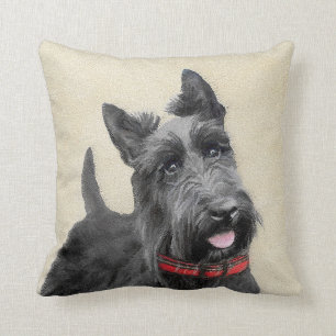 Coussin Peinture écossaise Terrier - Cute Original Dog Ar