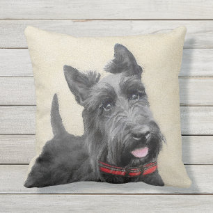 Coussin Peinture écossaise Terrier - Cute Original Dog Ar
