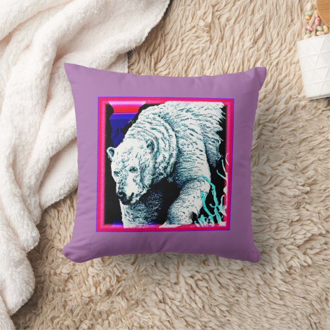 Coussin Peinture étonnante d'un ours polaire. Commandez dè (Couverture)
