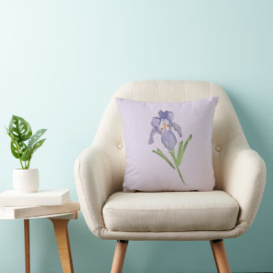 Coussin Peinture Fleur Iris Violet