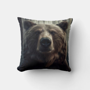 Coussin Peinture grizzli