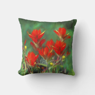 Coussin Peinture indienne de pinceau - Art Fleur original